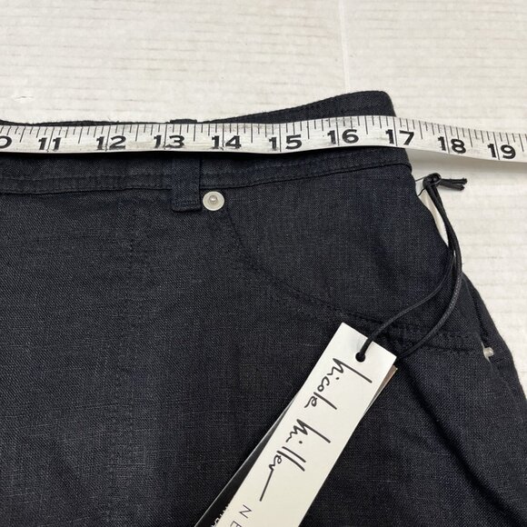 Nicole Miller Skirt‎ Womens XL Black Linen Midi High Slit Capsule Minimalist - Picture 6 of 12